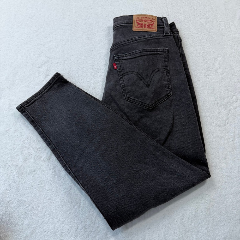 Levi Strauss High Waisted Mom Jean Womens 29 Black Good Tapered Leg‎ 26986-0015 - Picture 9 of 13
